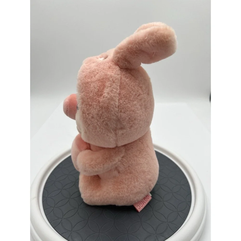 QQMCC Pink Pig Plush Bunny Hood Strawberry Boba Bubble Tea Stuffed Animal 12